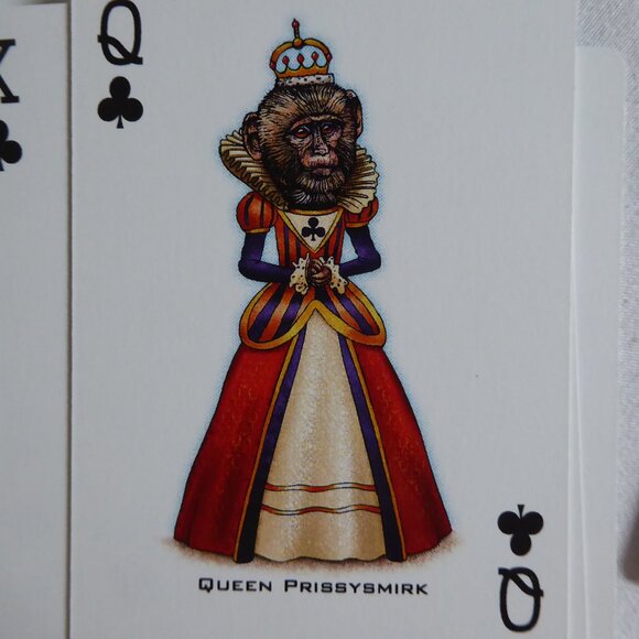 NEW SIMIAN APE MONKEY WHIMSICAL PORTRAIT ILLUSTRATED PLAYING CARDS - Picture 7 of 9